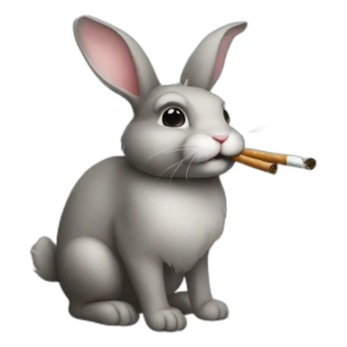 Smoking bunny sticker