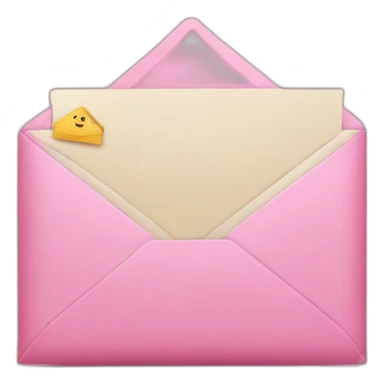 pink envelope with a letter sticker