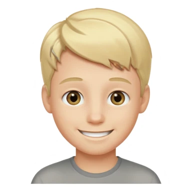 blond boy with grey eyes smiling sticker
