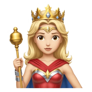 Blonde Wonder Woman holding baton and bell sticker