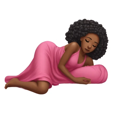 a black woman laying on the floor, red braids sick, pink gown sticker