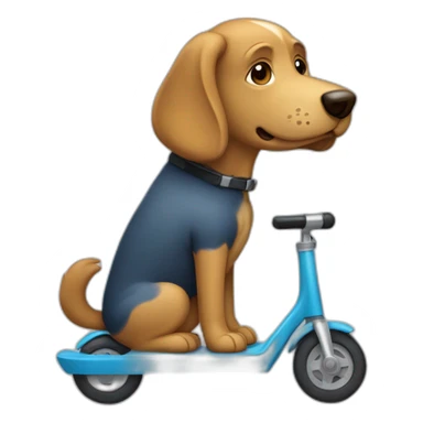 Chien sur une trottinette  sticker