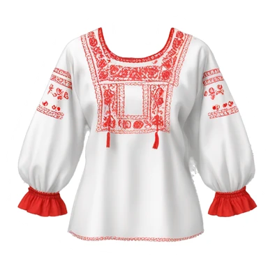  Blouse vyshyvanka, white with red embodiary on sleeves sticker
