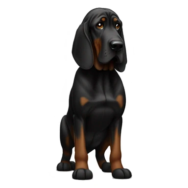 Black bloodhound standing  sticker
