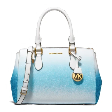 Realistic sky blue to white ombre glitter michael kors satchel purse. sticker