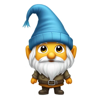 Cute gnome with big beanie and long bird sticker