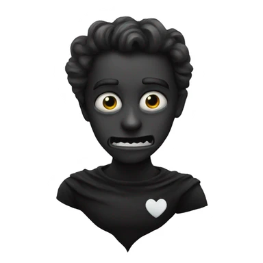 spooky black heart sticker