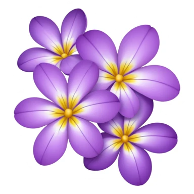 Small four-petal purple flowers with white and yellow inside  sticker