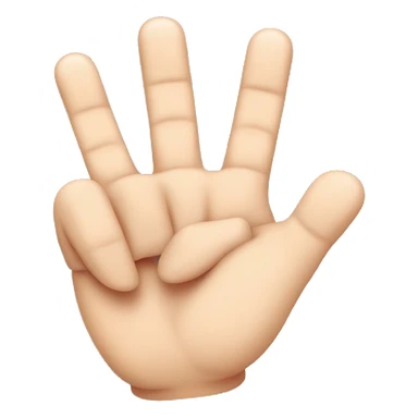 Hand with index finger, middle finger and pinky finger up and all others down. sticker