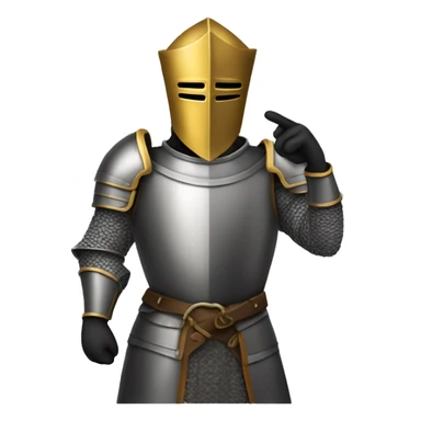 create an emoji of a knight making the shh sign with one finger sticker