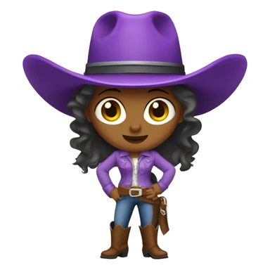 Cowgirl wearing purple cowboy hat sticker