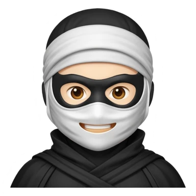 Emoji de ninja capa blanca sticker