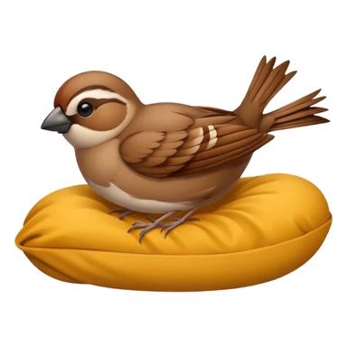 A sparrow is sleeping sticker