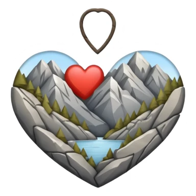 mountain-themed heart sticker