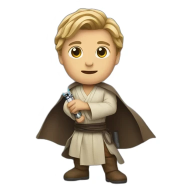 A jedi with a lightsaber sticker