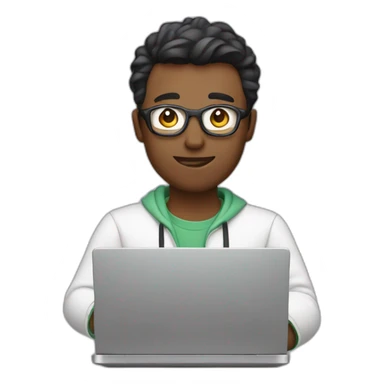 a video editor who works on a laptop sticker