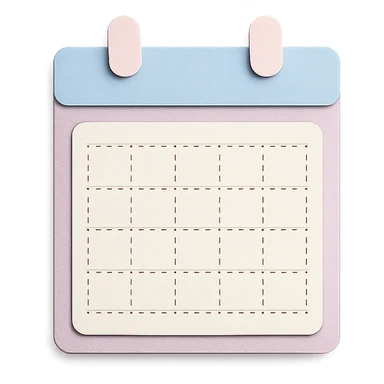 soft pastel gentle habit tracker grid with subtle shadow and delicate dotted lines sticker