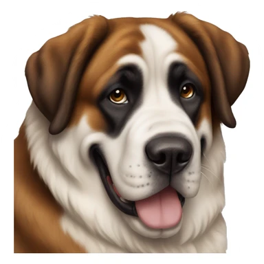 saint bernard dog sitting and smiling sticker