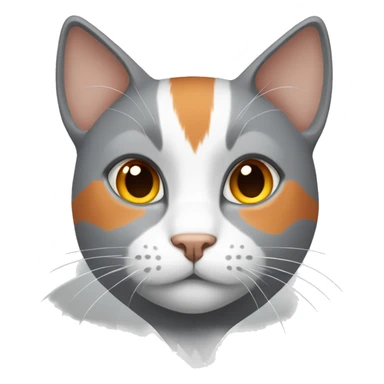 gray orange and white cat sticker