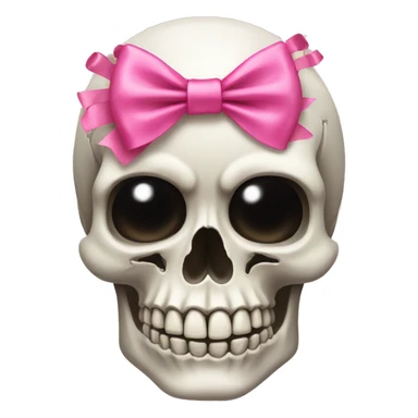 Skull with a pink bow sticker