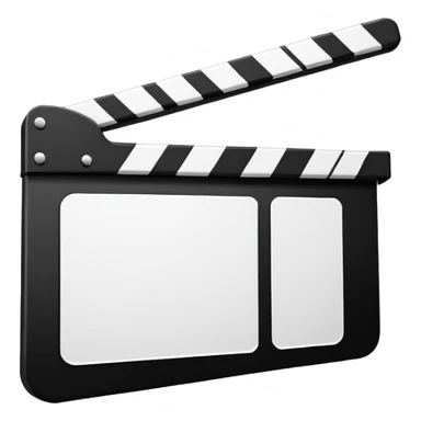 ultra simplified movie clapper, just two rectangles and a line, stripped of all details, pure geometric abstraction sticker