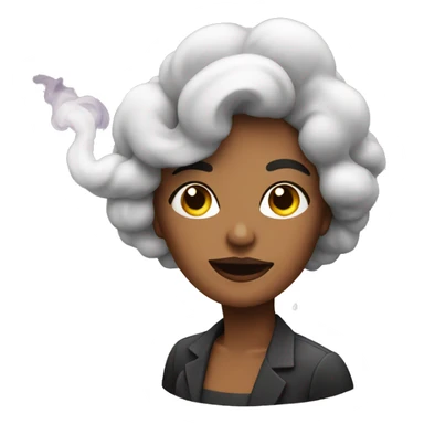 Lady with smoke with color sticker