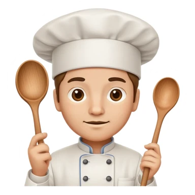 chef with cooking hat and spoon sticker