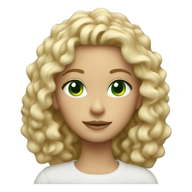 girl with blonde curly hair green eyes in white sweater sticker