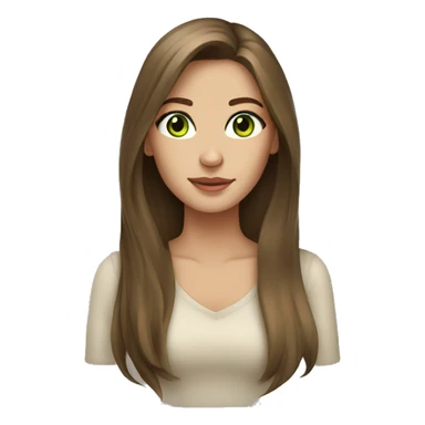 beautiful woman long brown hair green eyes beige skin sticker