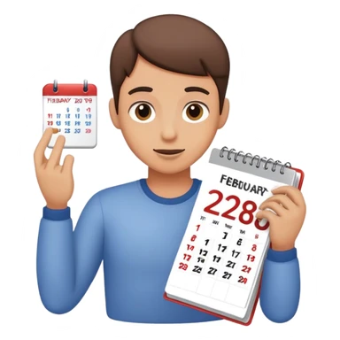 Flipping the calendar of February sticker