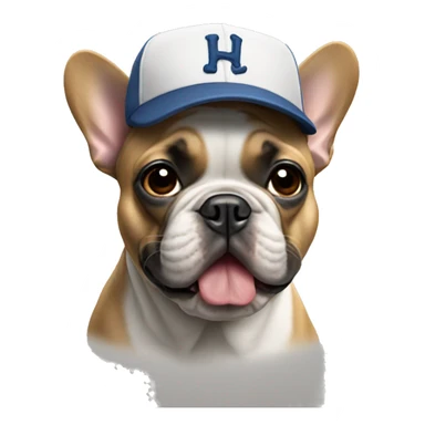 French bulldog wearing a baseball cap  sticker