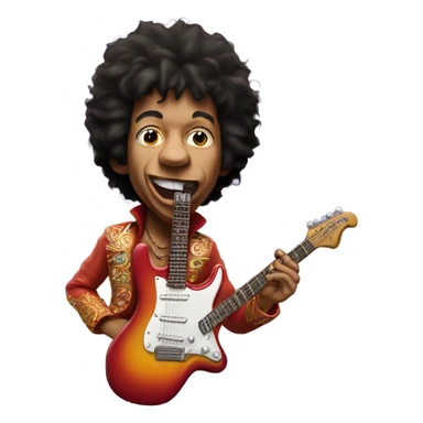 jimi hendrix licking a guitar sticker
