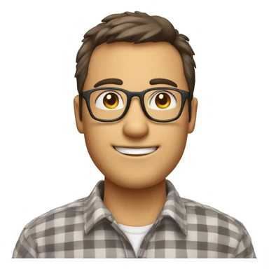 A person wearing check shirt and wearing specs he was done aerospace study but a teacher  sticker