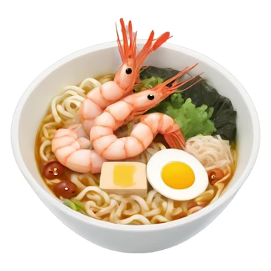 shrimp ramen bowl with pork and fishcake sticker