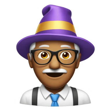 bold grandpa with glasses and a party hat sticker