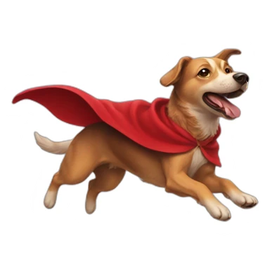 a flying dog with red cape sticker
