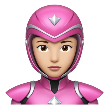 Pink ranger with face covered helmet sticker