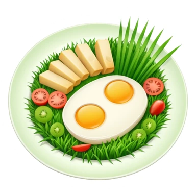 food and grass sticker