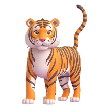 a tall, kind tiger, warm and gentle demeanor sticker
