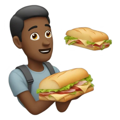 Guy dreaming about a sandwich  sticker