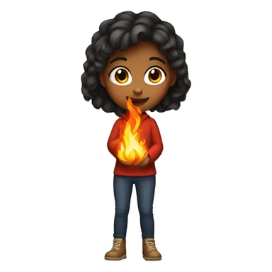 Girl with fire  sticker