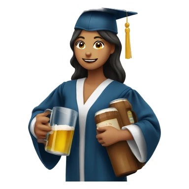 mujer graduandose con birrete sticker