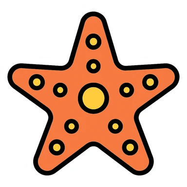 starfish color outline icon style sticker