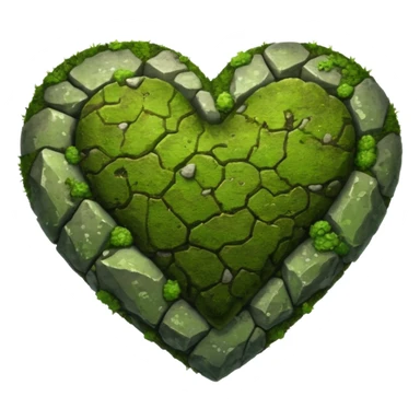 Rock with moss in the shape of a heart sticker