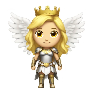 Blond Valkyrie full body with crown with wings sticker