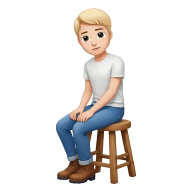a person sitting on stool with backs turned

 sticker