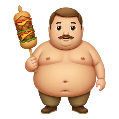 Fat man with kebab sticker