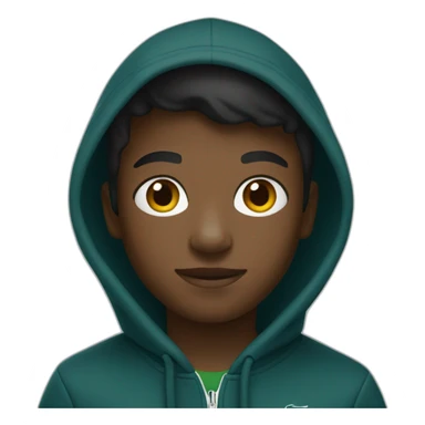 Black boy using lacoste hoodie sticker