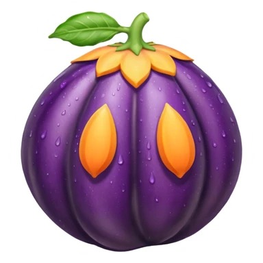 Eggplant and peach wet sticker