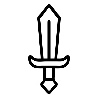 cartoon style sword with bold outlines sticker